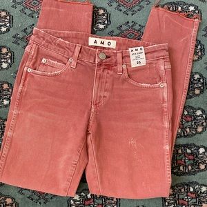 New! Amo Stix crop distressed jeans in Canyon Rose